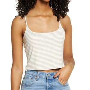 BP Crop Top White & Cream Spaghetti Strap Crop Top